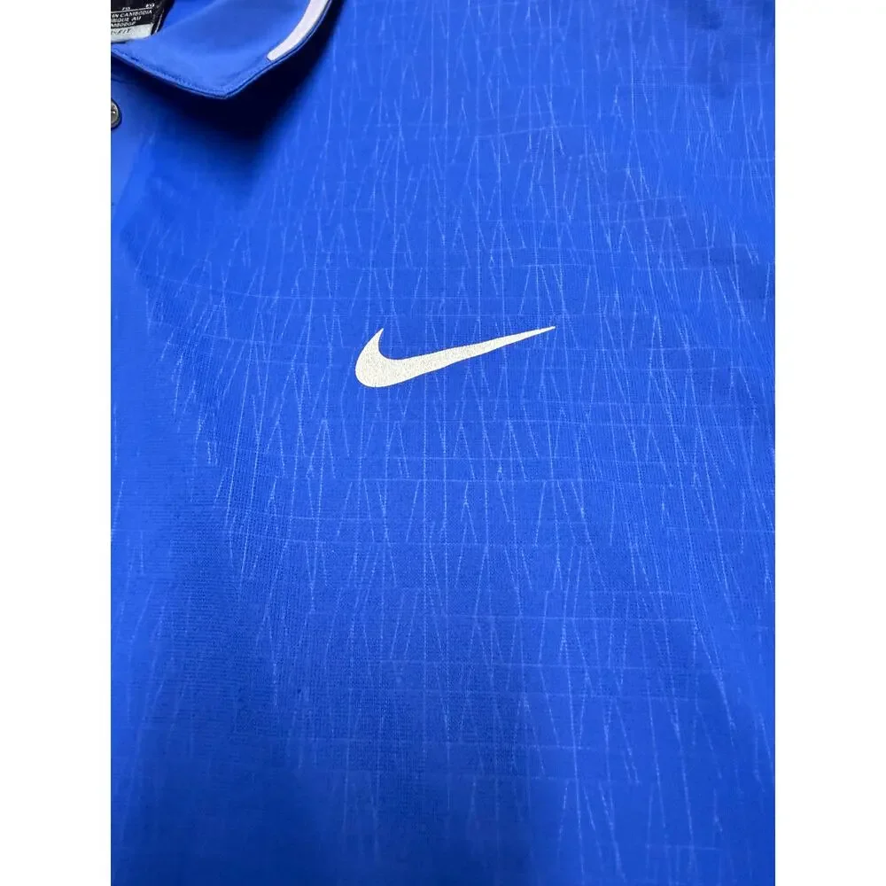 Nike Tiger Woods Collection Golf Polo shirt Men’s size XL Dri-Fit Blue printed